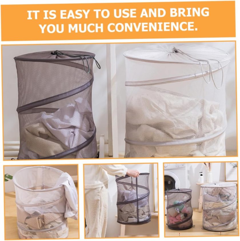 Foldable Laundry Basket Dirty Clothes Organizer Home Storage Container for Clothes Collapsible Sundries Hamper Portable Wash Bin for Bedroom and Room - Image 2