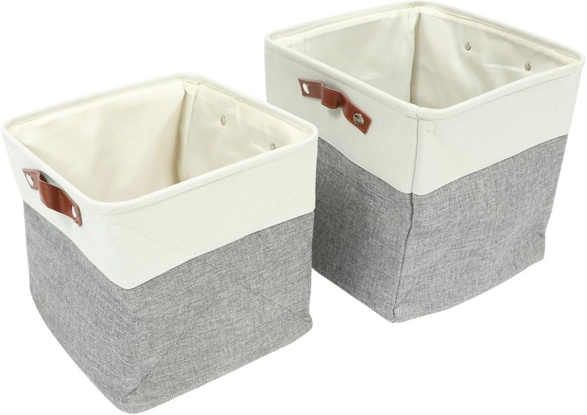 2Pcs Foldable Cloth Storage Basket for Laundry and Stylish and Design Multifunctional Storage for Home Organization