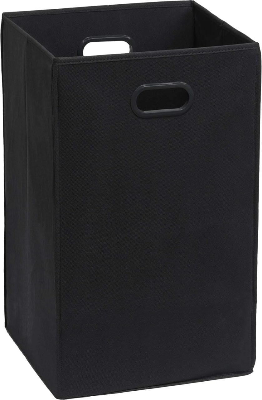 Foldable Closet Laundry Hamper Basket, Black